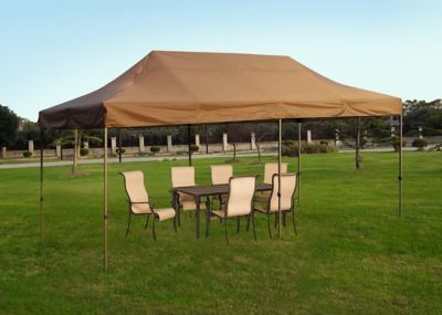 ShelterLogic&reg; 10 ft. x 20 ft. Pro Pop Up Canopy Chocolate Brown Top with Black Frame 