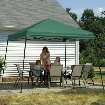ShelterLogic&reg; 12 ft. x 12 ft. 2-in-1 Pop Up Canopy, Slant Leg, Green Cover, Screen Kit, Anchor Bags 