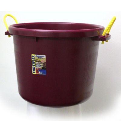 Fortiflex Large Capacity Plastic Bucket, 17.5 gal. Capacity, Burgundy 