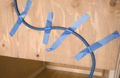 19. Trace the first half of the front gable. Remove the flexible curve 