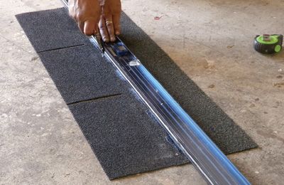 Trim the top row of shingles