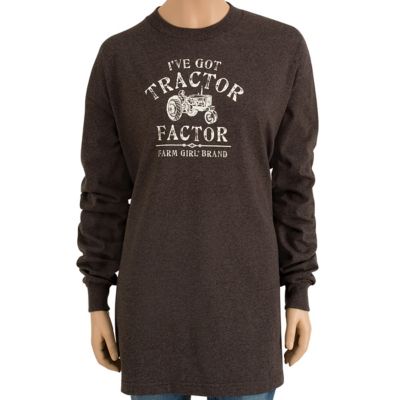 Farm Girl? Ladies' "Tractor Factor" Long Sleeve T-Shirt