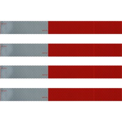 Image showing  Reflective Conspicuity Strips, Red/White, 4-Pack