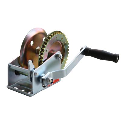 Image showing  Big Red Manual Geared Hand Winch, Zinc-Plated, Single Speed, 1,100 lb. Capacity