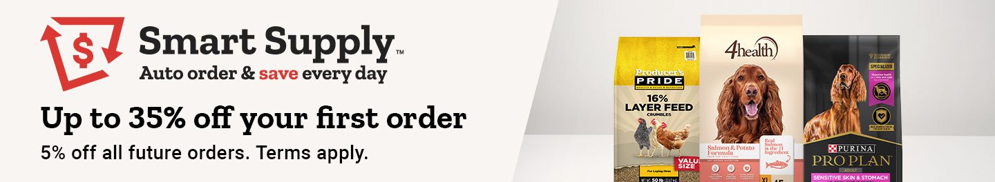 Smart Supply. Auto order and save every day. Up to 35% off your first order. 5% off all future orders. Terms apply.