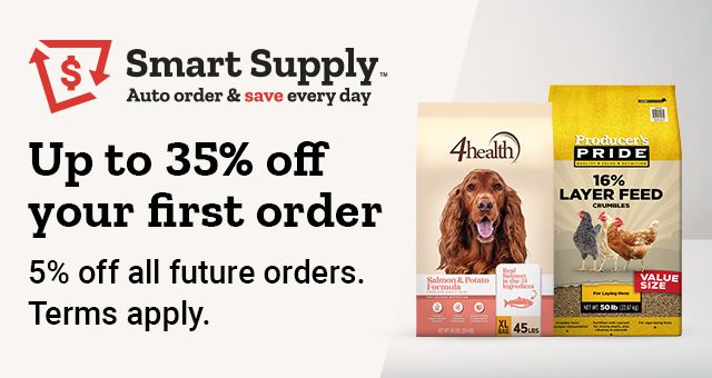Smart Supply. Auto order and save every day. Up to 35% off your first order. 5% off all future orders. Terms apply.