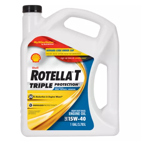 Rotella shell 1 gal SAE 15W-40 T4 Triple Protection Heavy Duty Engine Oil Motor Oils