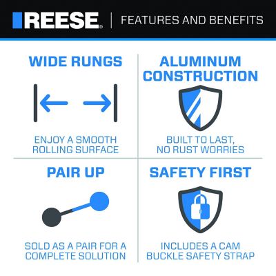 Image showing 5 th Reese Towpower Ramps 77 Inch Aluminum, Smooth, Straight, Pair 1126833