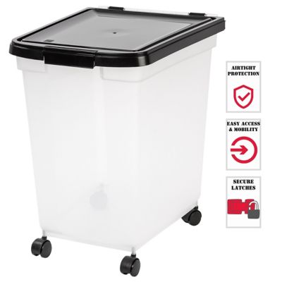 50 Quart Clear Plastic Storage Bins with Lids and Wheels, Clear