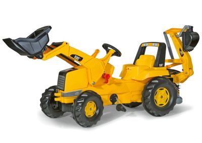 Kettler CAT Pedal Tractor with Front Loader and Backhoe Ride-On Toy, High Impact Blow Molded Body