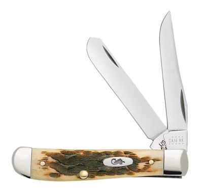 Case Cutlery 2.7 in. Bone Mini Trapper Knife, Amber, 13