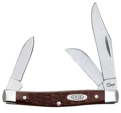 Image showing  2.19 in. Jigged Synthetic Medium Stockman Knife, Brown