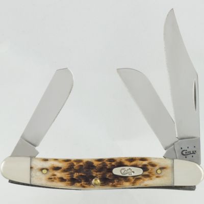 Case Cutlery 2.92 in. Bone Stockman Knife, Amber