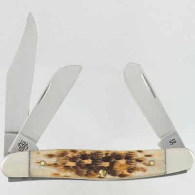 Image showing  2.92 in. Bone Stockman Knife, Amber