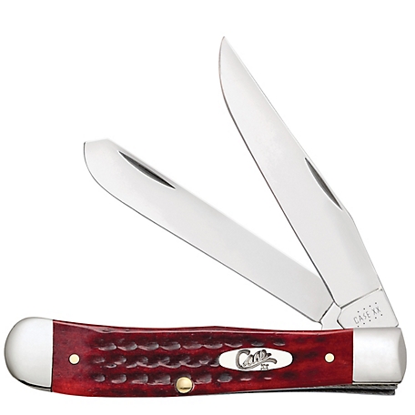 Case Cutlery 3.25 in. Pocket Worn Bone Trapper Knife, Old Red, 783