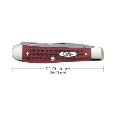 Image showing  3.25 in. Worn Bone Trapper Pocket Knife, Old Red