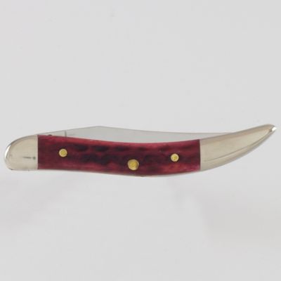 Image showing  2.25 in. Worn Old Bone Small Texas Toothpick Pocket Knife, Red