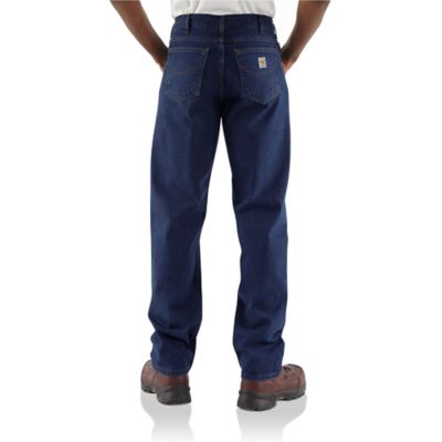 Carhartt Men's Flame-Resistant Mid-Rise Signature Denim Work Jeans