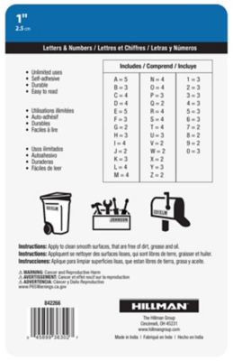 Image showing  1 in. Polyester Film Adhesive Letter & Number Pack