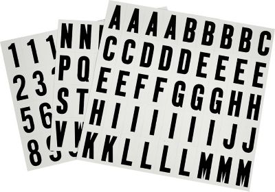 Image showing  1 in. Vinyl Adhesive Letter & Number Pack, Black/White