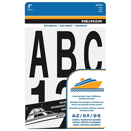 Hillman Adhesive Letter & Number Pack Black (3in.)