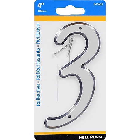 Hillman Nail-On House Number 3 Reflective (4in.)