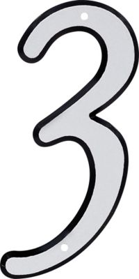 Image showing  4 in. Nail-On Reflective House Number 3