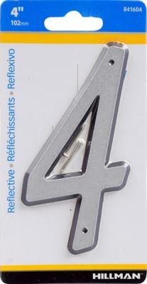 Hillman Nail-On House Number 4 Reflective (4in.)