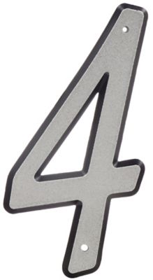 Image showing  4 in. Nail-On Reflective House Number 4