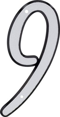 Image showing  4 in. Nail-On Reflective House Number 9