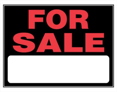 Hillman For Sale Sign, 15 in. x 19 in., Black/Red