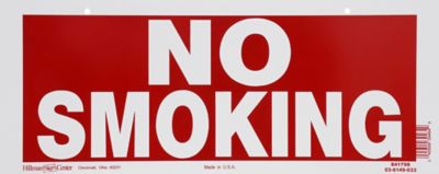 Hillman Plastic No Smoking Sign, 6 in. x 15 in., 6-Pack