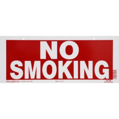 Image showing  Plastic No Smoking Sign, 6 in. x 15 in., 6-Pack