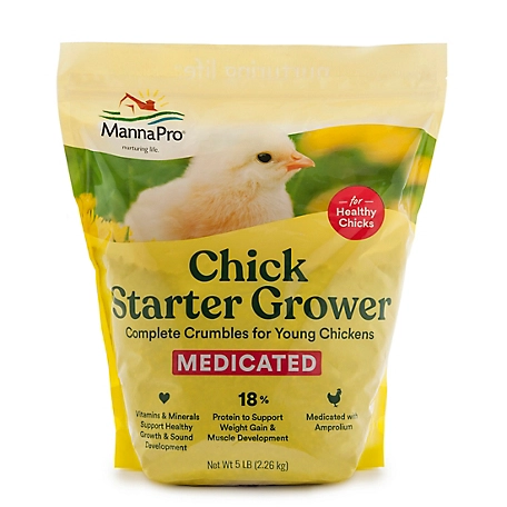 Manna Pro Chick Starter Medicated Crumbles Poultry Feed, 5 lb.