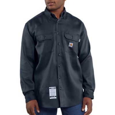 Carhartt Men's Flame-Resistant Tradesman Twill Shirt, FRS003DNY at ...