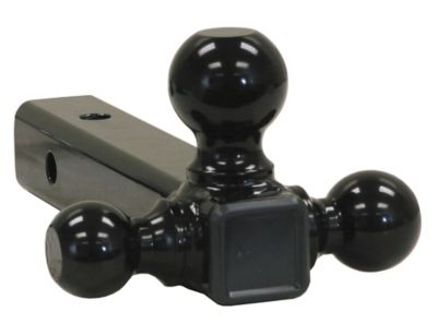 Buyers Products 2 in. Shank 10K lb. Capacity Tri-Ball Hitch with Black Towing Balls, Solid Shank