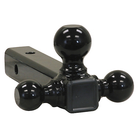 Buyers Products 2 in. Shank 10K lb. Capacity Tri-Ball Hitch with Black Towing Balls, Solid Shank