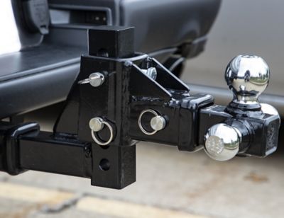 Image showing  2 in. Receiver Adjustable Tri-Ball Truck Hitch, 6 in. Drop, 10,000 lb. Capacity, Chrome