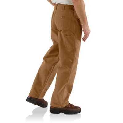 Image showing 3 th Carhartt Men's Loose Straight Washed Duck Lined Dungaree