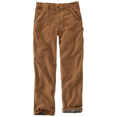 Carhartt Men's Mid-Rise Flannel-Lined Washed Duck Dungaree Pants