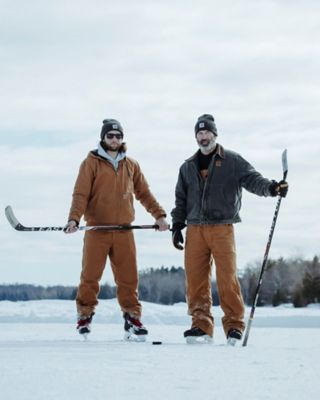 Image showing 7 th Carhartt Men's Loose Straight Washed Duck Lined Dungaree