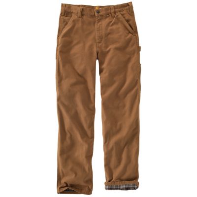 Carhartt Mid-Rise Flannel-Lined Washed Duck Dungaree Pants So hard to find solid work clothes out here