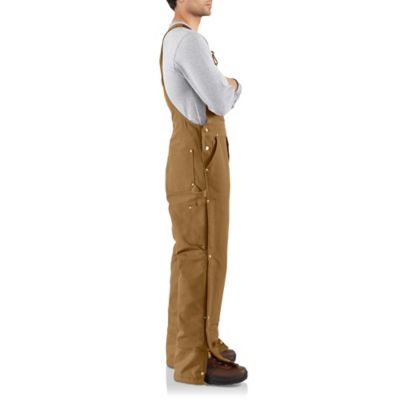 Carhartt Men's Quilt-Lined Zip-To-Thigh Duck Bib Overalls, R41BLK 
