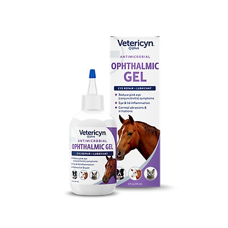 Vetericyn Plus Antimicrobial Ophthalmic Gel for Horses, 3-ounce