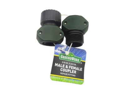 Image showing  5/8 in. x 3/4 in. Male and Female Hose Coupler