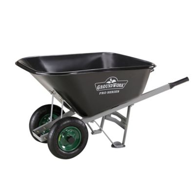 GroundWork 10 cu. ft. 600 lb. Capacity Mega-Load Wheelbarrow