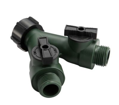 Image showing  3/4 in. Nylon Dual Hose Connector with Shutoff