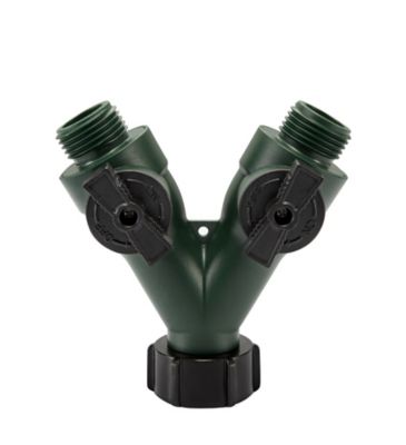 Image showing  3/4 in. Nylon Dual Hose Connector with Shutoff