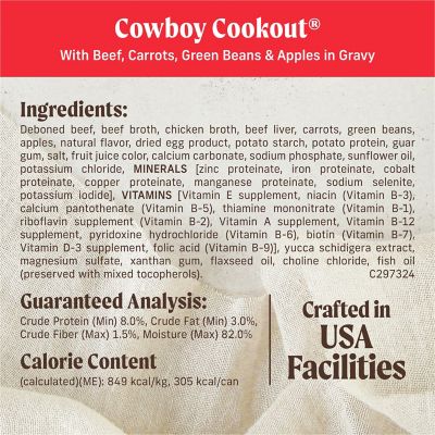 Image showing  Adult Grain-Free Premium and Natural Cowboy Cookout Wet Dog Food, 12.7 oz.