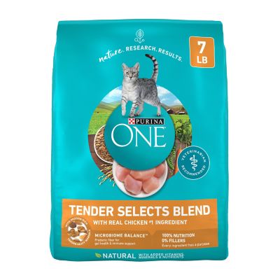 Purina ONE Natural Adult Indoor/Outdoor Tender Selects Blend with Real Chicken Recipe Dry Cat Food, 7 lb. Bag